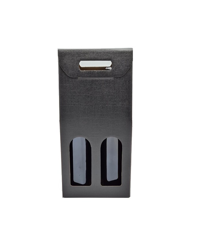 SCATOLA PER 2 BOTTIGLIE CON MANIGLIA NERA PZ 30