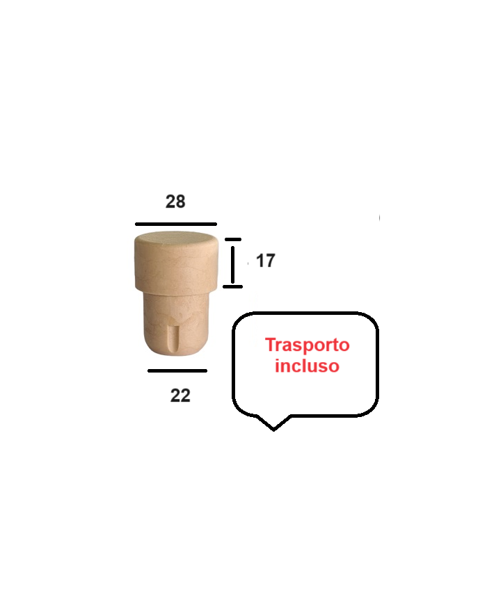 TAPPO FUNGO SINTETICO GAMBO 22 TES28X17 PZ 300