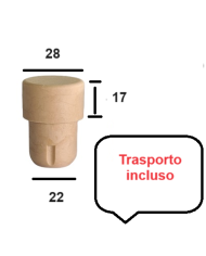 TAPPO FUNGO SINTETICO GAMBO 22 TES28X17 PZ 300