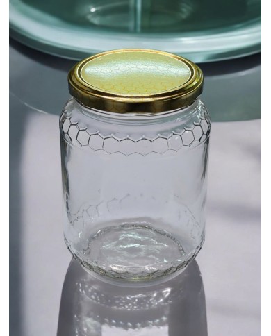 VASO IN VETRO PER MIELE 390 ML CON CAPSULA ALVEOLO