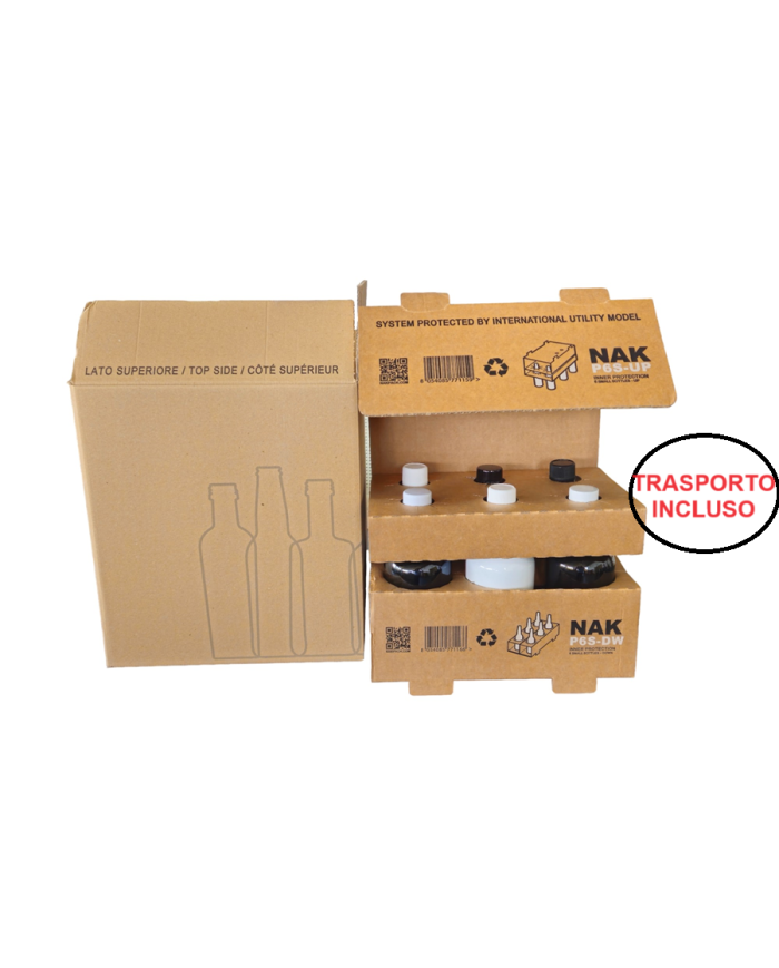 SCATOLA OMOLOGATA PER SPEDIRE 6 BOTTIGLIE OLEUM