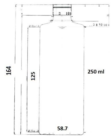 BOTTIGLIA CILINDRICA PER OLIO FLACONE 250 CC PZ 60
