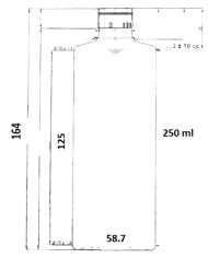 BOTTIGLIA CILINDRICA PER OLIO FLACONE 250 CC PZ 60