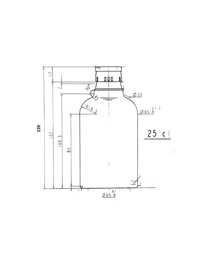 BOTTIGLIA BARRIQUE DA 250 CC MOLTO SCURA PZ 60
