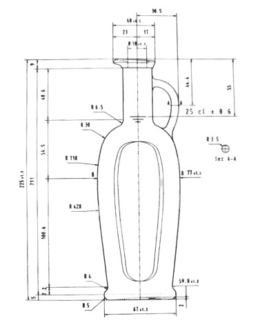 BOTTIGLIA AMPOLLA DA 250CC CON SCATOLA PEZZI 40