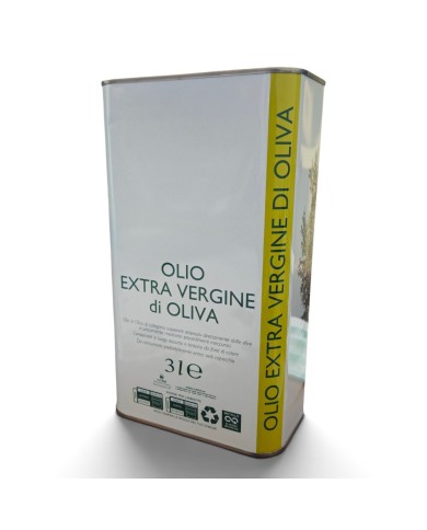 LATTA PER OLIO BIANCA DA 3 LITRI CON ALBERO PZ176