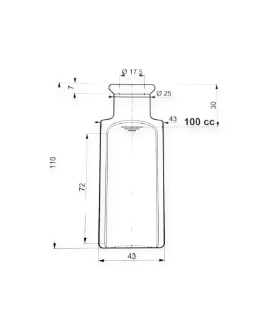 BOTTIGLIA IN VETRO ANTIGUA QUADRA 100 ML PEZZI 60