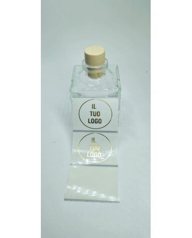 ETICHETTE IN PVC TRASPARENTI PER BOTTIGLIE OLIO P