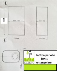 LATTINA PER OLIO LITRI 1 BIANCA CON TAPPO PZ 50