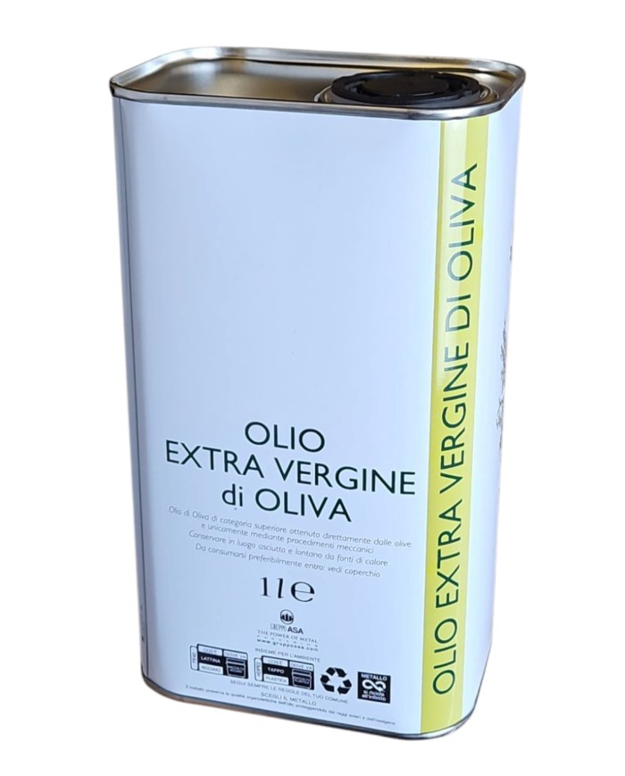 LATTINA PER OLIO LITRI 1 BIANCA CON TAPPO PEZZI 64